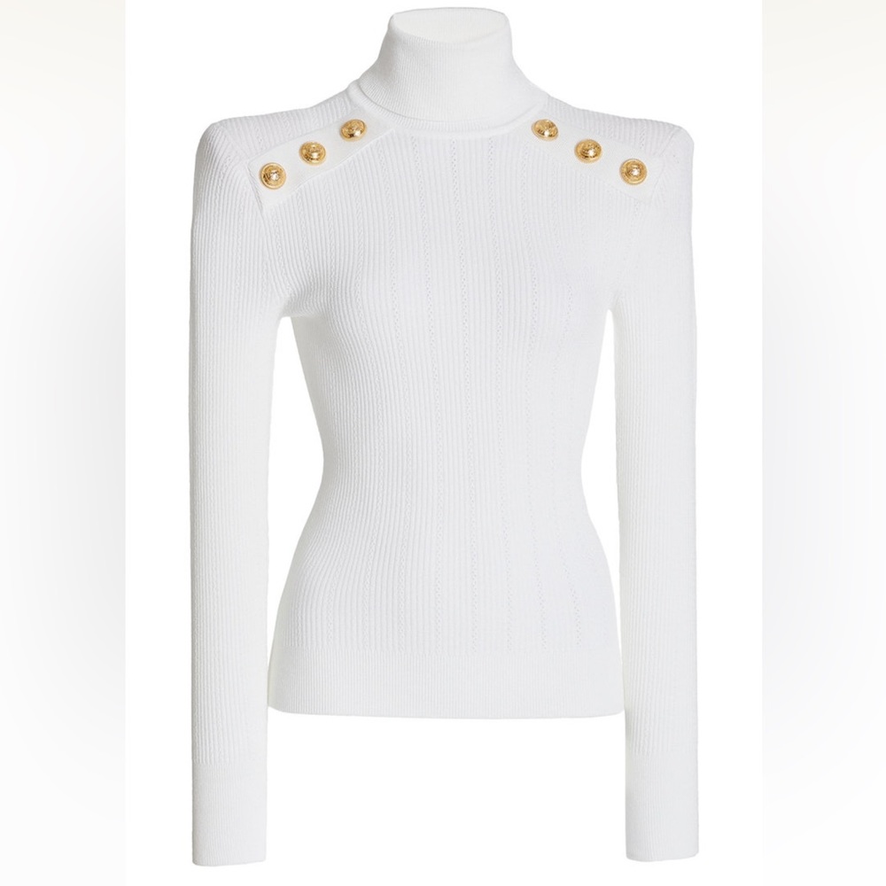 Balmain
Button-Detailed Knit Turtleneck Sweater - Picture 2 of 4
